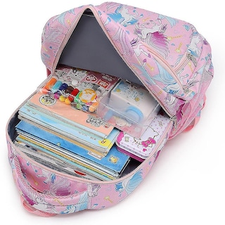 Foto 2 | Mochila Huoguo De Dibujos Animados De Tres Piezas Para Colegialas Rosa - Venta Internacional.