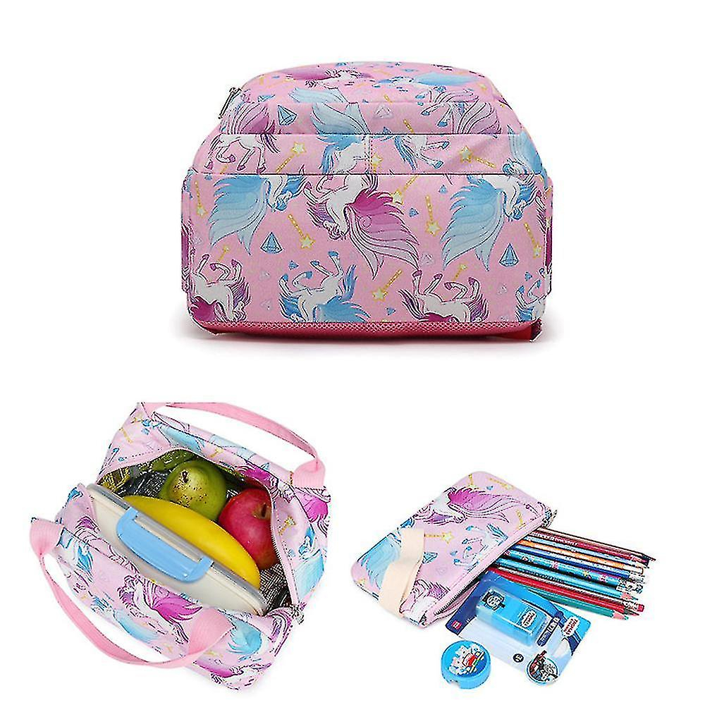 Foto 5 pulgar | Mochila Huoguo De Dibujos Animados De Tres Piezas Para Colegialas Rosa - Venta Internacional.