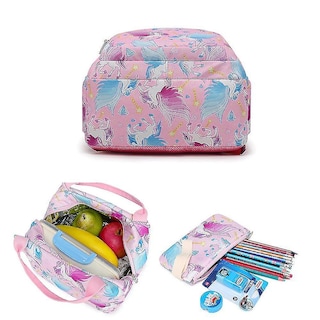 Foto 4 | Mochila Huoguo De Dibujos Animados De Tres Piezas Para Colegialas Rosa - Venta Internacional.