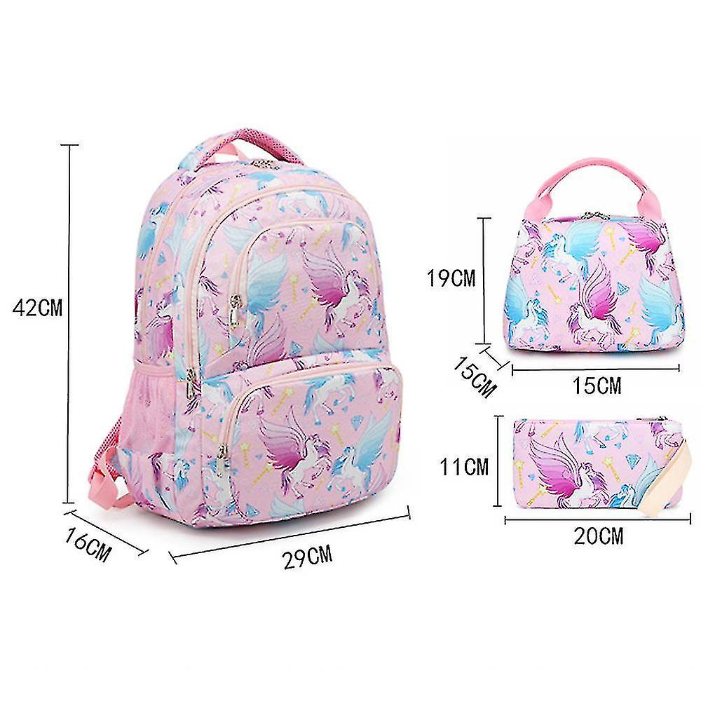 Foto 6 pulgar | Mochila Huoguo De Dibujos Animados De Tres Piezas Para Colegialas Rosa - Venta Internacional.