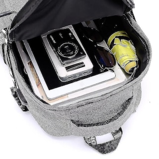 Foto 4 | Mochila Arinochka Para Ordenador Portátil Con Carga Usb Para Hombre, Color Gris Claro - Venta Internacional.