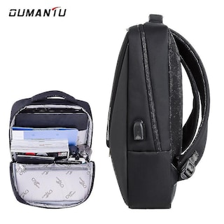 Foto 3 | Mochila Huoguo Impermeable De Nailon Para Hombre, Casual Con Puerto Usb - Venta Internacional.