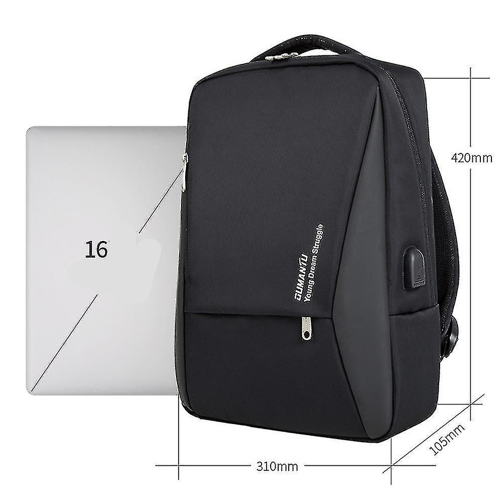 Foto 5 | Mochila Huoguo Impermeable De Nailon Para Hombre, Casual Con Puerto Usb - Venta Internacional.