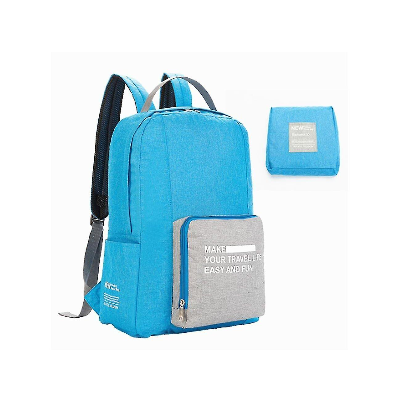 Foto 2 | Mochila Huoguo Travel Hombro Plegable Portátil Azul 32x14x - Venta Internacional.