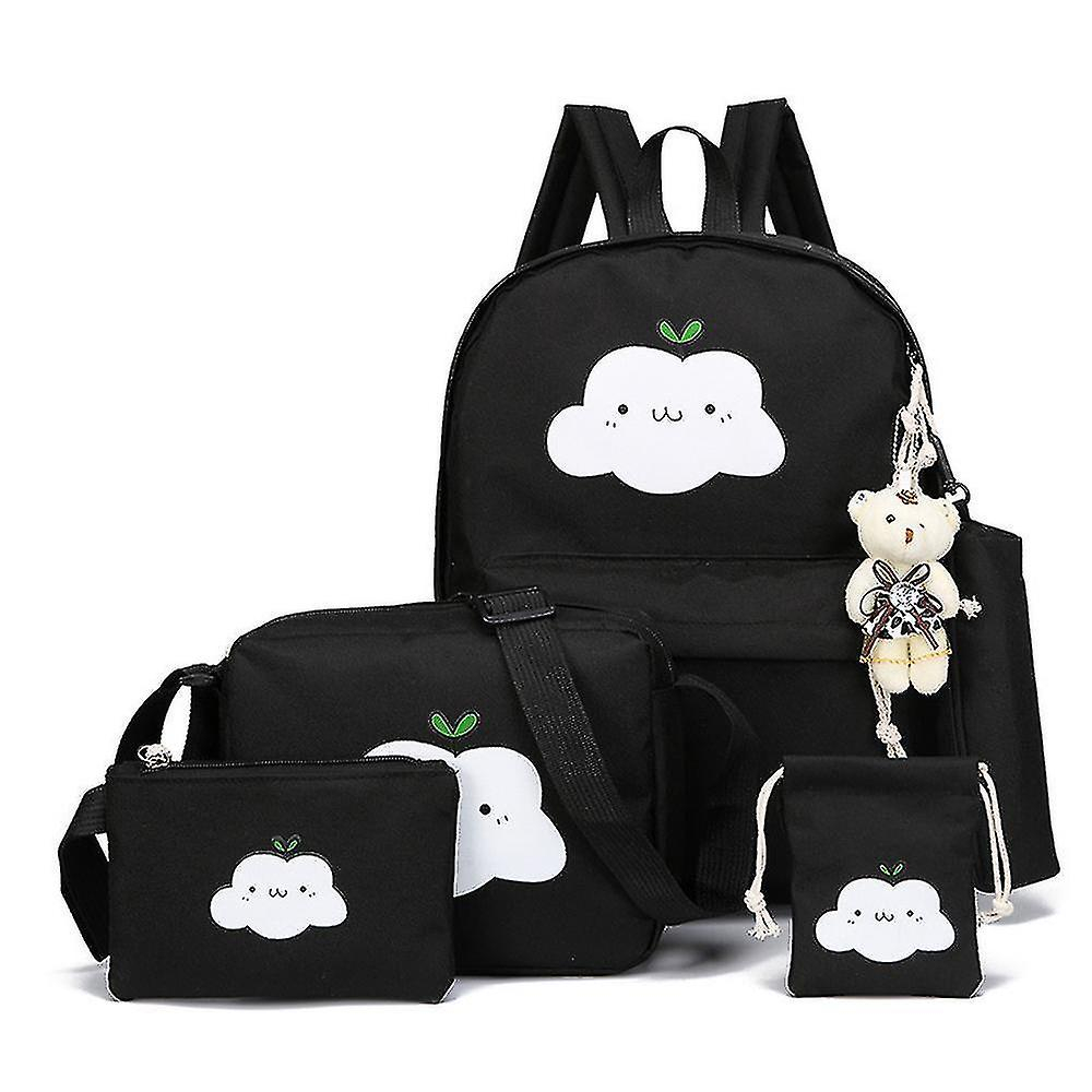 Foto 2 pulgar | Mochila Huoguo Para Niños Con Dibujos Animados De Nubes, Impermeable, Negra - Venta Internacional.