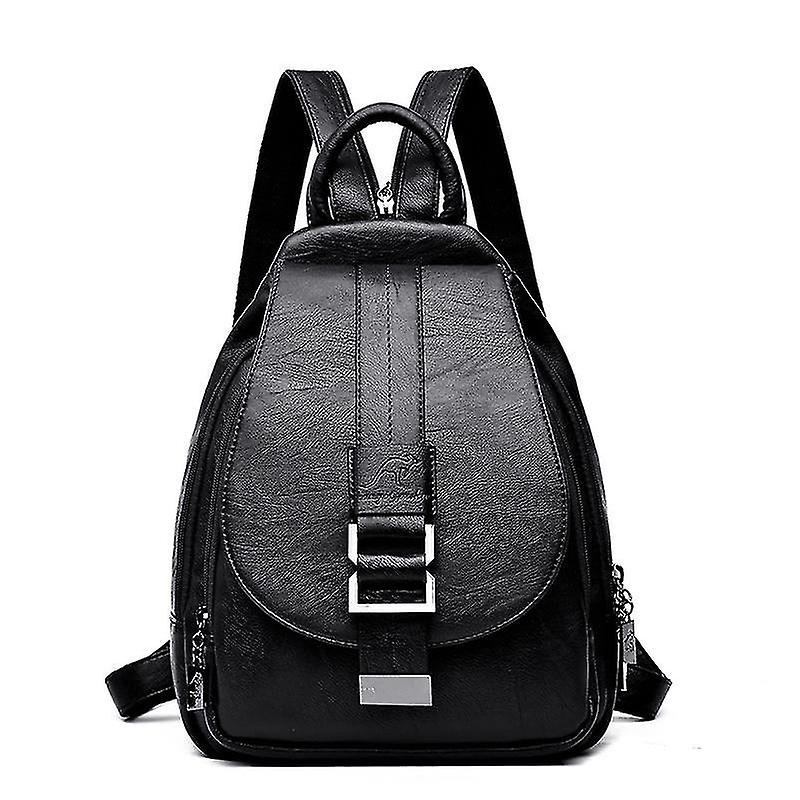 Foto 2 | Mochila Huoguo Vintage De Cuero Para Mujer Escolar 20-35l - Venta Internacional.