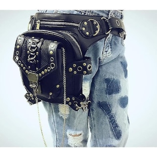 Foto 4 | Mochila Huoguo Retro Gothic Rock Steampunk De Piel Para Hombre - Venta Internacional.