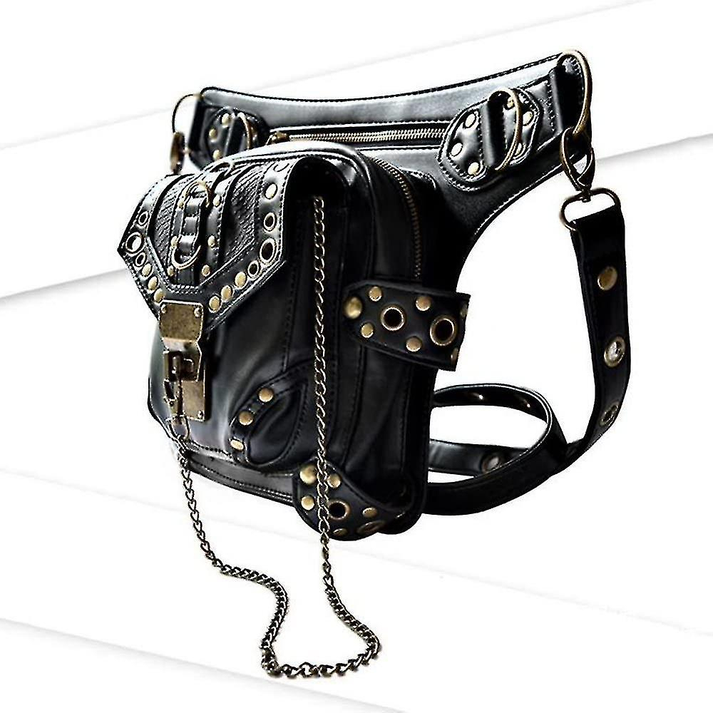 Foto 6 pulgar | Mochila Huoguo Retro Gothic Rock Steampunk De Piel Para Hombre  - Venta Internacional.