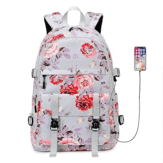 Foto 1 | Mochila Escolar Huoguo, Casual, Para Estudiantes, Impermeable, Gris - Venta Internacional.