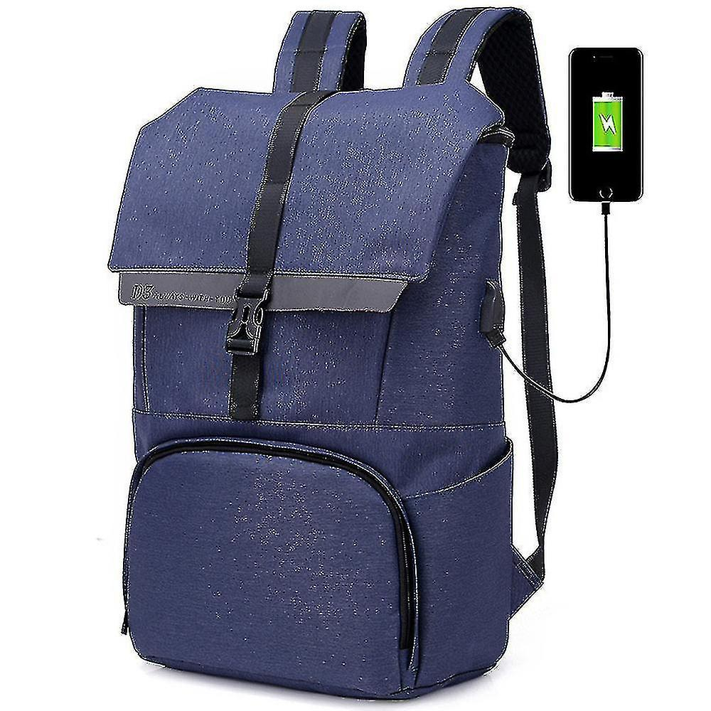 Foto 2 pulgar | Mochila Huoguo College Style Azul De Nylon Impermeable 29x15x45 - Venta Internacional.