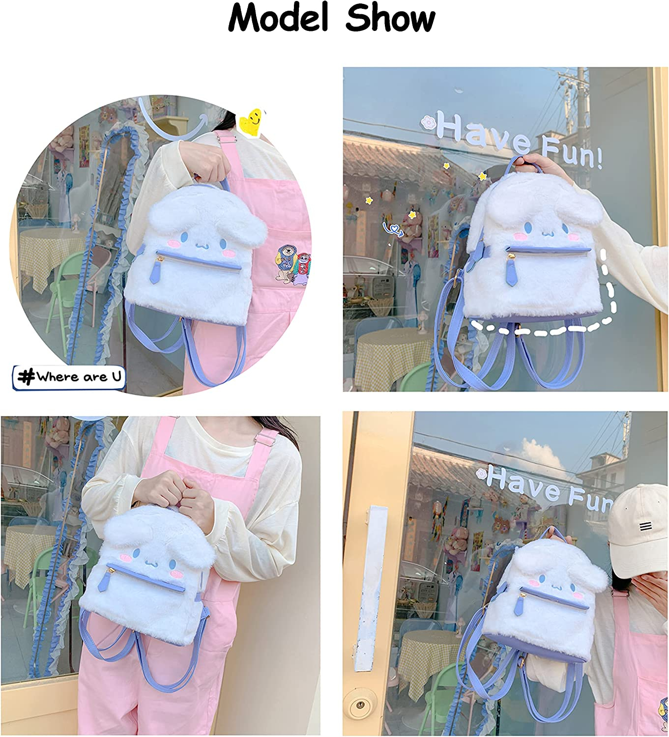 Foto 2 | Mochila De Felpa Huoguo Cute Girl White Dog-cinnamoroll 32x23x - Venta Internacional.