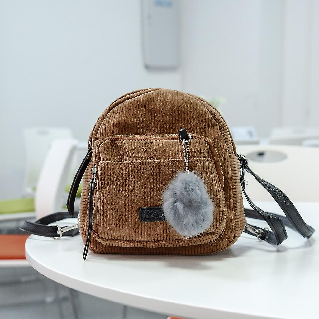 Foto 3 pulgar | Mochila Escolar Huoguo De Pana Con Forma De Bola De Pelo Para Niñas - Venta Internacional.