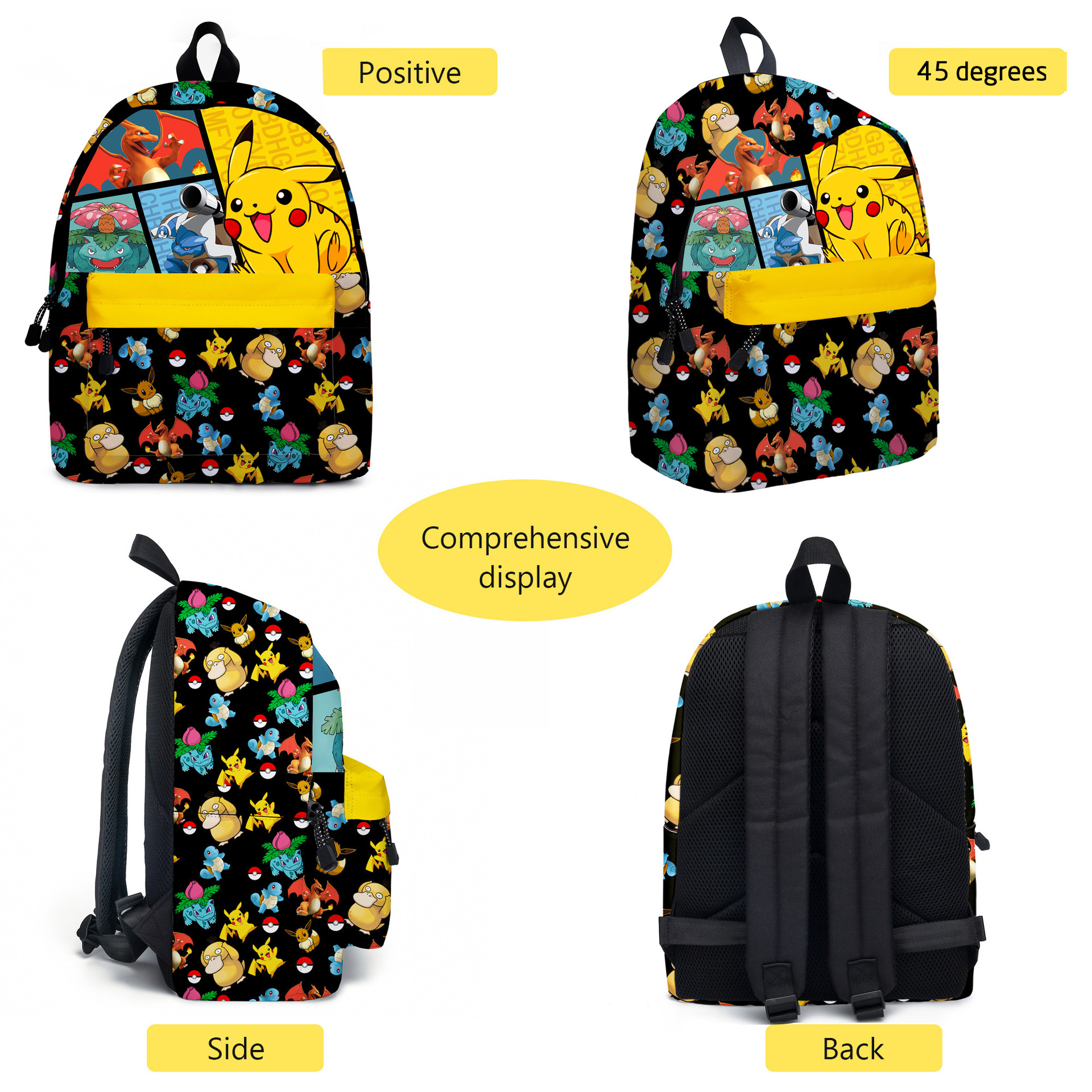 Foto 6 pulgar | Set De Mochila Pokémon Pikachu, Mochila Escolar, Estuche Para Lápices - Venta Internacional.