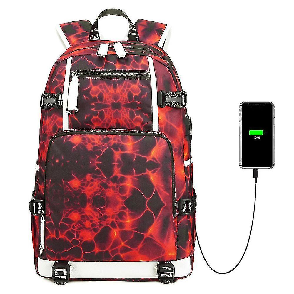 Mochila Huoguo Impreso Oxford Impermeable Rojo 30x13x48cm - Venta Internacional.