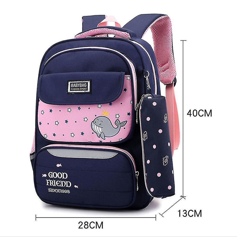 Foto 6 pulgar | Mochila Escolar Huoguo Para Niña Con Delfín Pequeño, Azul, 28 X 13 X 40 - Venta Internacional.