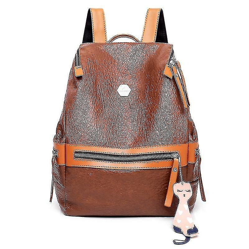 Foto 7 | Mochila Huoguo Bolsa De Viaje De Piel Suave De Gran Capacidad Negra - Venta Internacional.