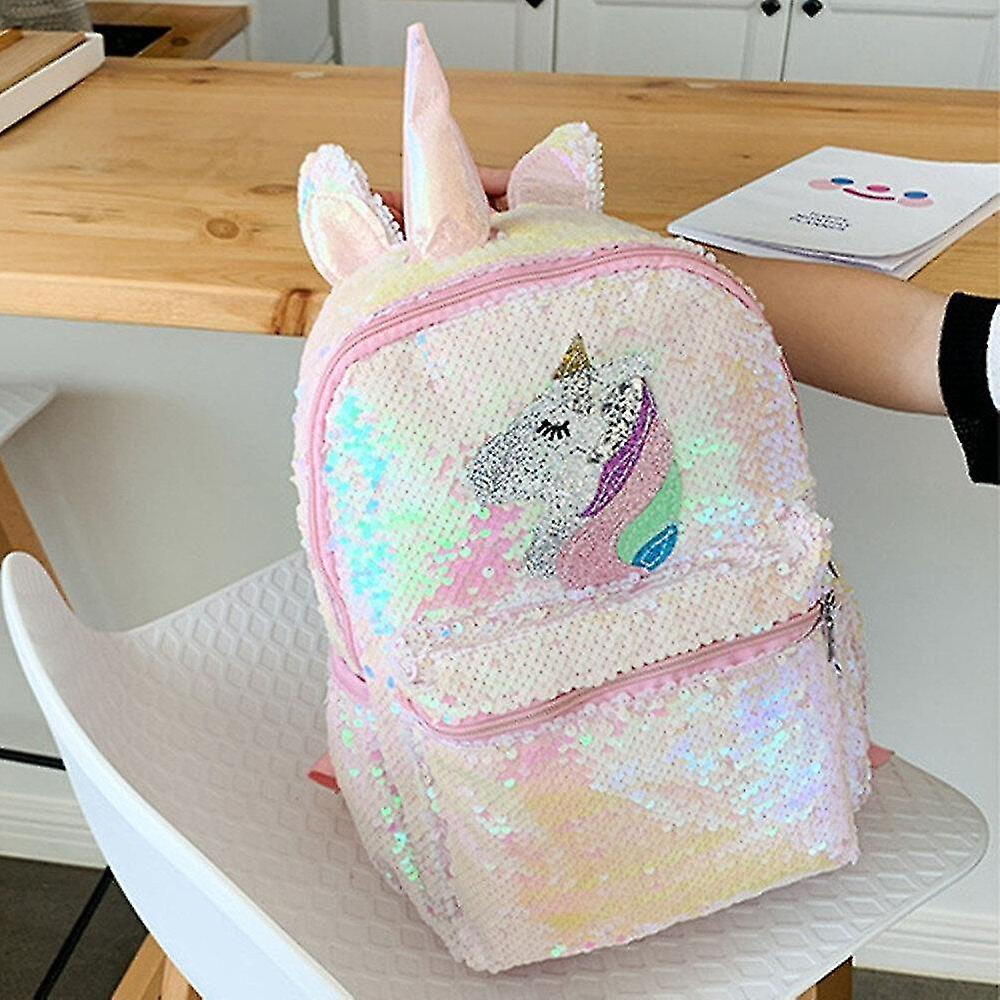 Foto 4 pulgar | Mochila Escolar Huoguo, Mochila Escolar Con Lentejuelas Y Lentejuelas De Unicornio - Venta Internacional.