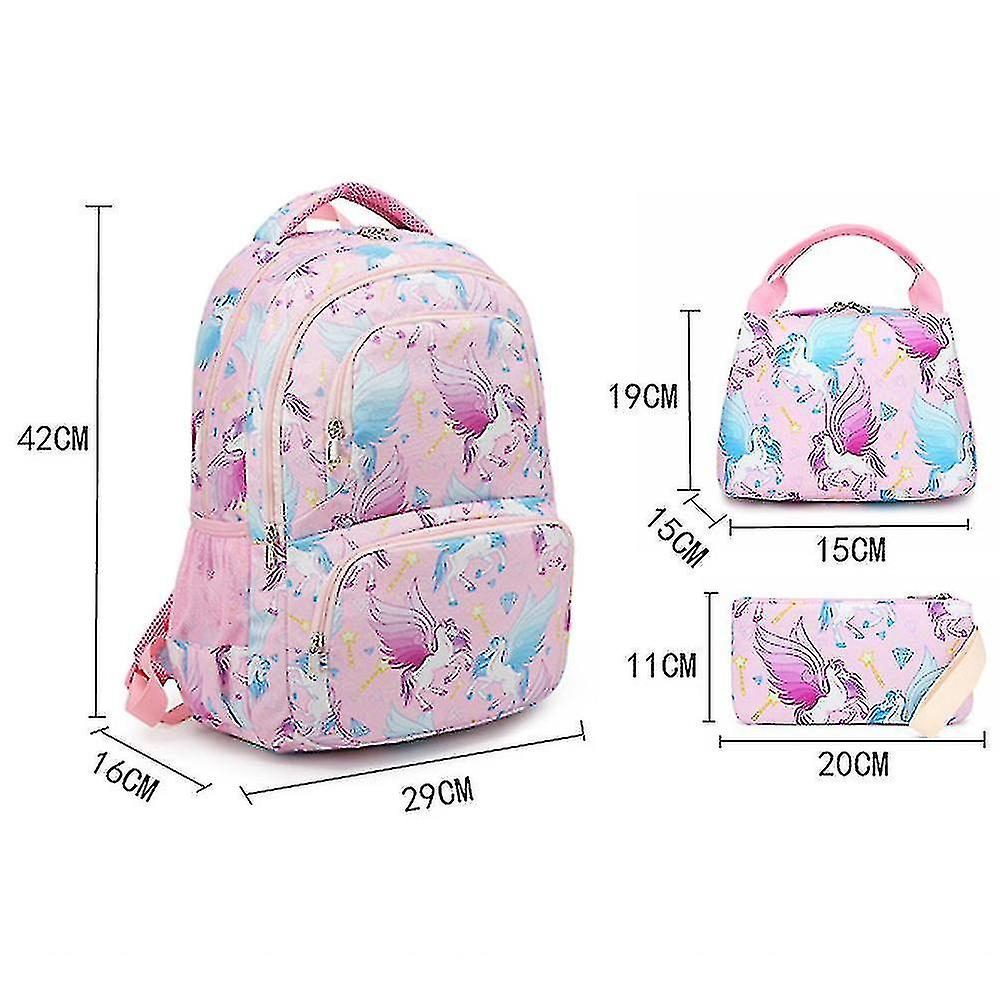 Foto 4 | Mochila Huoguo Rosa Impermeable Para Colegialas De 3 Piezas - Venta Internacional.