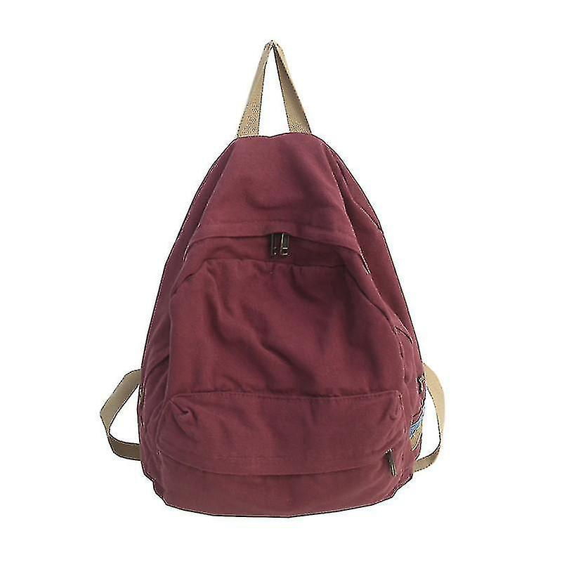 Mochila Huoguo De Nailon Rojo Vino Para Mujeres Estudiantes Que Viajan - Venta Internacional.