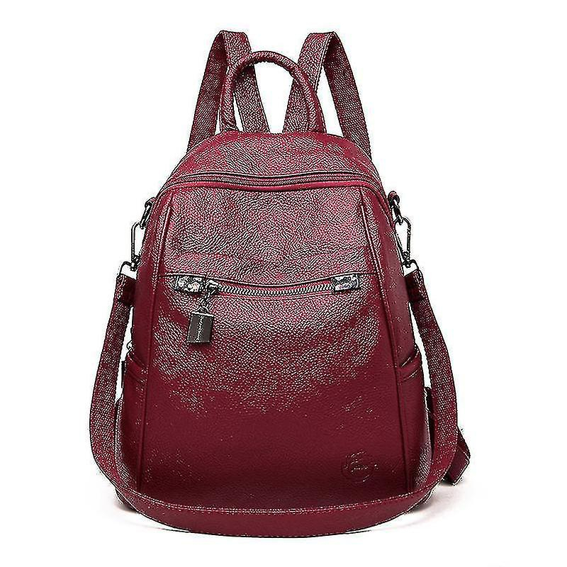 Foto 2 pulgar | Mochila Huoguo Para Mujer, Casual, Viaje, Vino Tinto, Nailon, 28 X 13 X 3 - Venta Internacional.