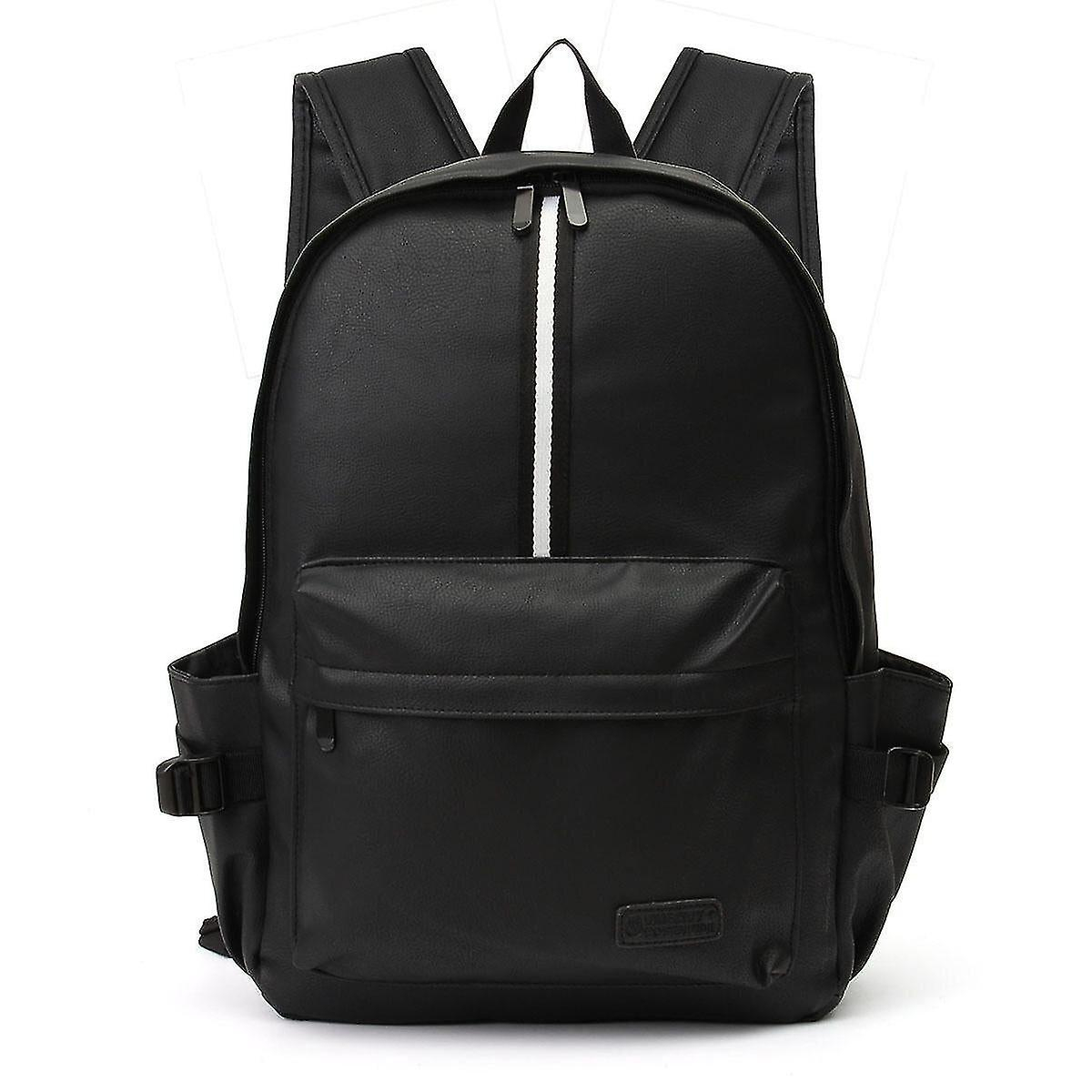 Mochila Huoguo De Piel Sintética Para Hombre Y Mujer, Color Negro - Venta Internacional.