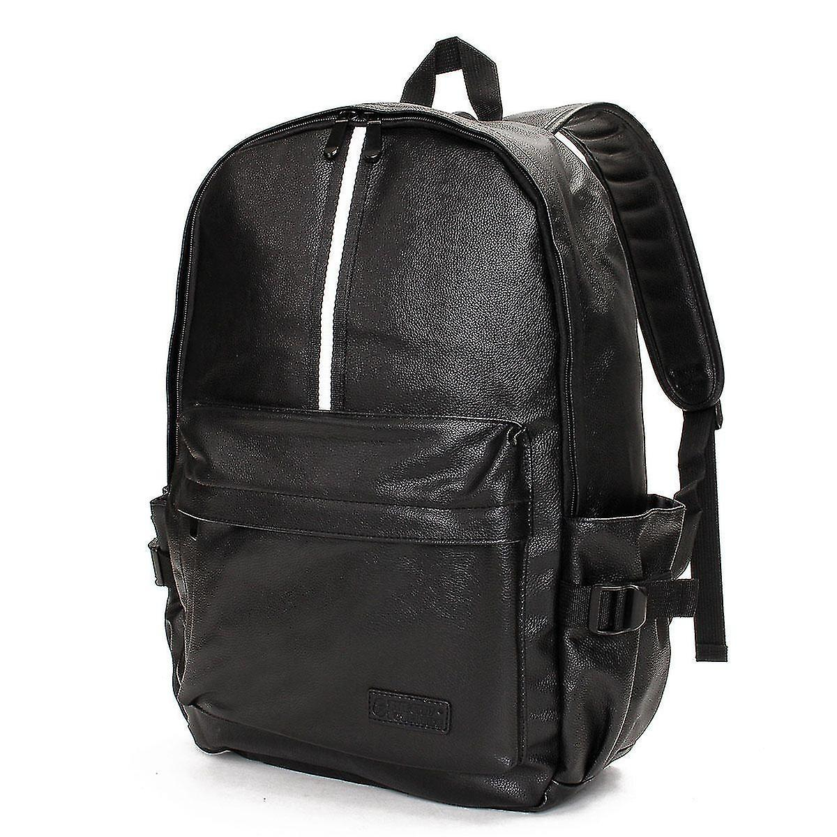 Foto 4 | Mochila Huoguo De Piel Sintética Para Hombre Y Mujer, Color Negro - Venta Internacional.