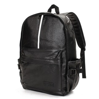 Foto 4 | Mochila Huoguo De Piel Sintética Para Hombre Y Mujer, Color Negro - Venta Internacional.