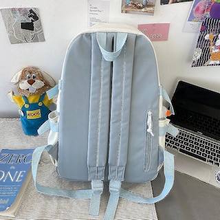 Foto 3 | Mochila Huoguo, Estudiante De Secundaria, Niña, De Nailon Azul - Venta Internacional.