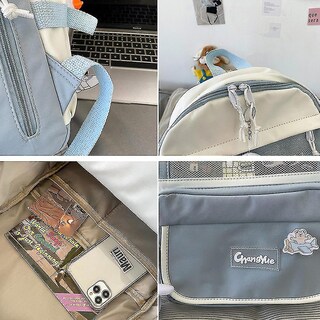 Foto 4 | Mochila Huoguo, Estudiante De Secundaria, Niña, De Nailon Azul - Venta Internacional.