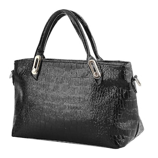 Foto 3 | Juego De Mochilas Y Bolsos De Piel Sintética Estilo Cocodrilo, 3 Piezas, Color Negro - Venta Internacional.