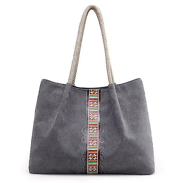 Foto 2 pulgar | Mochila Huoguo Lona Retro Vintage Gris 460g Para Mujer - Venta Internacional.