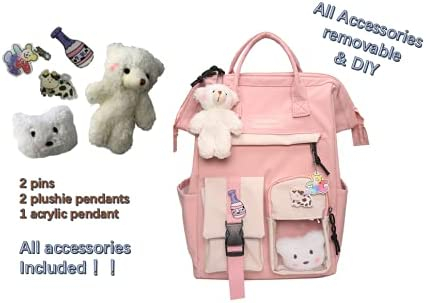 Foto 4 pulgar | Mochila Huoguo Kawaii Con Alfiler Y Accesorios Para La Escuela - Venta Internacional.