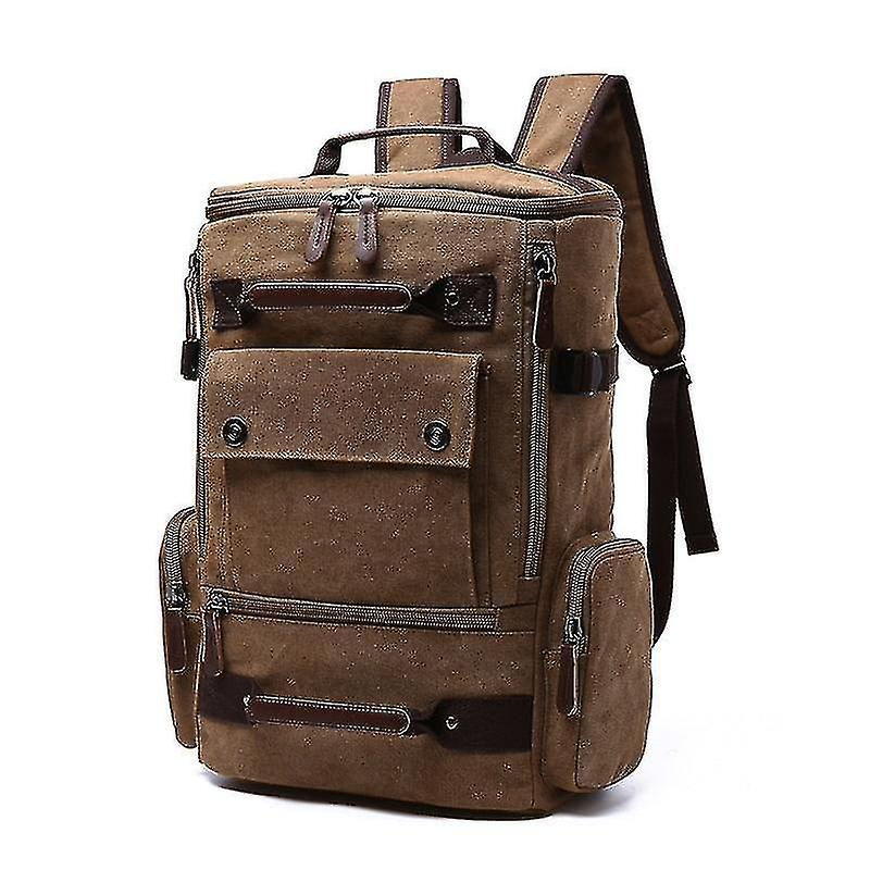 Mochila Huoguo Vintage Canvas Travel Para Hombre Café - Venta Internacional.