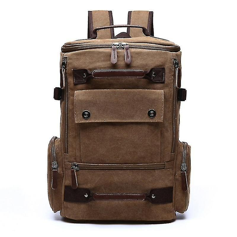 Foto 4 | Mochila Huoguo Vintage Canvas Travel Para Hombre Café - Venta Internacional.