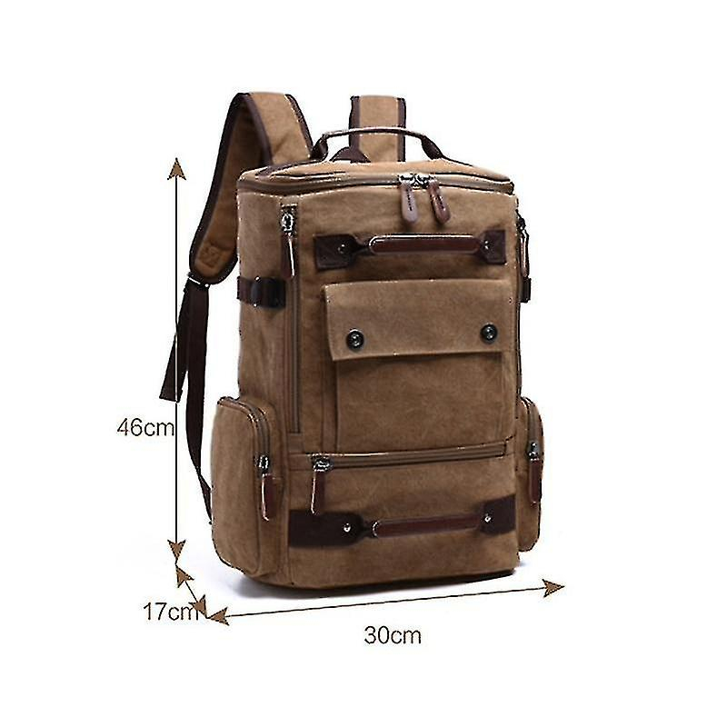 Foto 5 | Mochila Huoguo Vintage Canvas Travel Para Hombre Café - Venta Internacional.