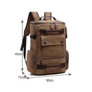 Foto 5 | Mochila Huoguo Vintage Canvas Travel Para Hombre Café - Venta Internacional.