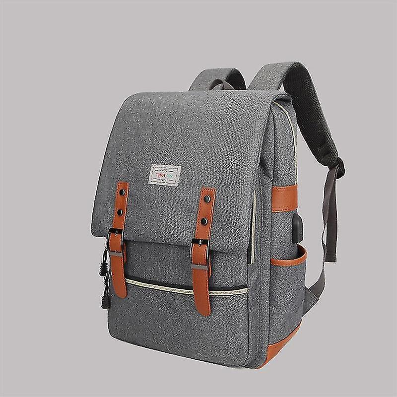 Foto 6 pulgar | Mochila Huoguo Gris Impermeable Para Portátil De 15,6 Pulgadas Y Bolso Universitario - Venta Internacional.