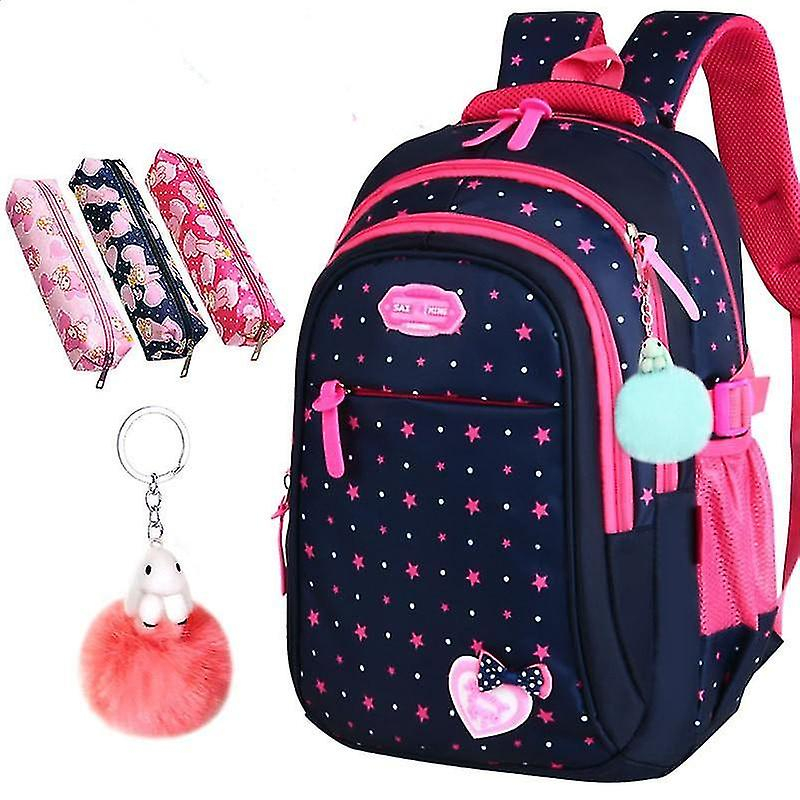 Foto 2 | Mochila Huoguo De Nailon Con Estampado De Estrellas Para Niñas De Primaria - Venta Internacional.