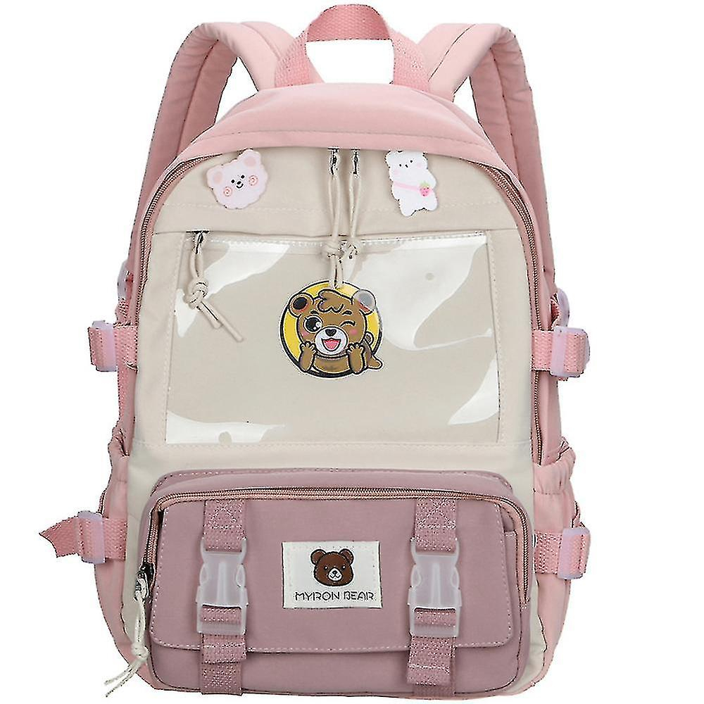 Mochila Huoguo Para Niñas De Secundaria, Nailon, Rosa - Venta Internacional.