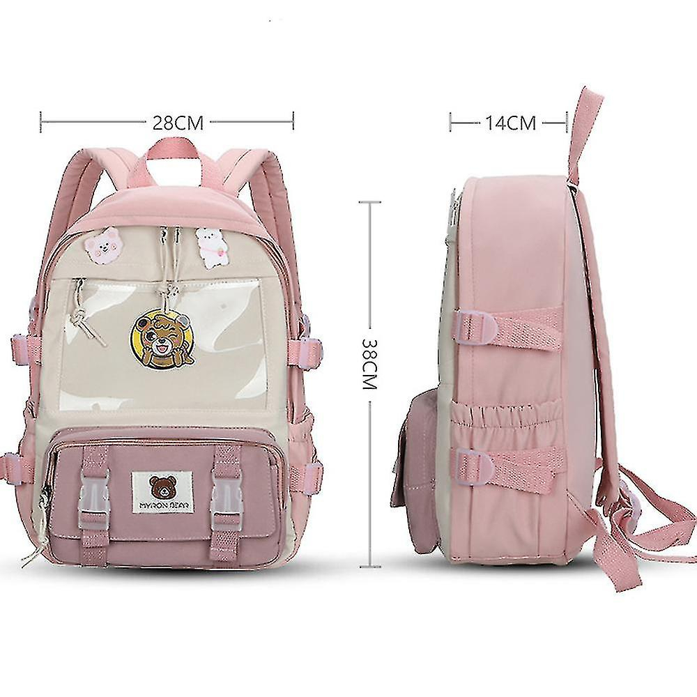 Foto 6 pulgar | Mochila Huoguo Para Niñas De Secundaria, Nailon, Rosa - Venta Internacional.