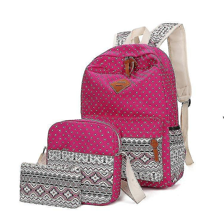 Set De Mochilas Huoguo National Wind Para Mujer, Rosa Y Rojo, 3 Piezas - Venta Internacional.