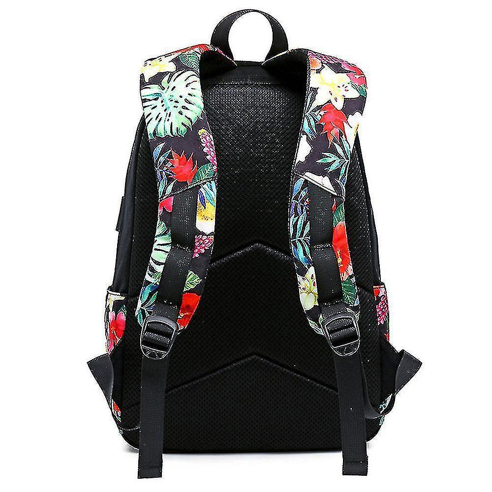 Foto 4 pulgar | Mochila Huoguo Retro De Lona Con Flores, 32 X 44 X 14 Cm, Impermeable - Venta Internacional.