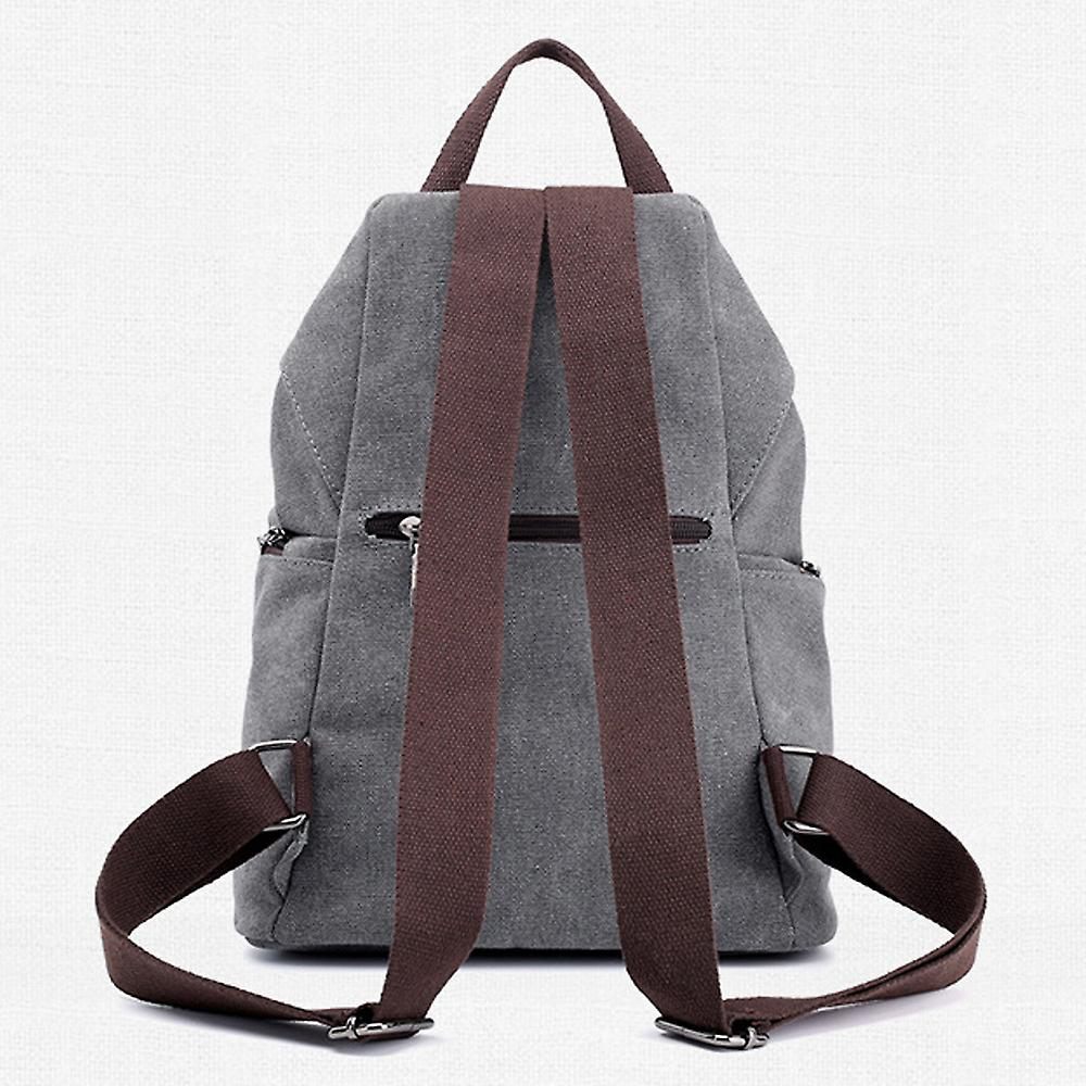 Foto 4 pulgar | Mochila Sanlin Beans De Lona Gris Para Mujer 27x16x35cm - Venta Internacional.