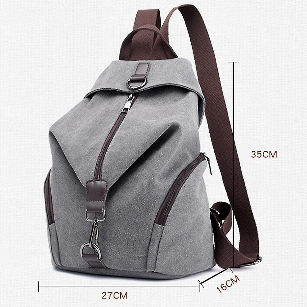 Foto 4 | Mochila Sanlin Beans De Lona Gris Para Mujer 27x16x35cm - Venta Internacional.