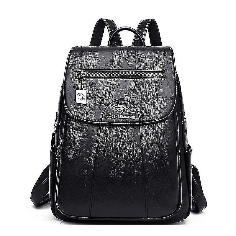 Foto 2 | Mochila Huoguo Para Mujer, Antirrobo, Piel Suave, Color Marrón, 20 Litros - Venta Internacional.