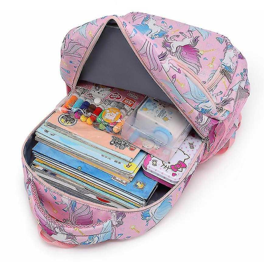 Foto 5 pulgar | Mochila Huoguo con Dibujos Animados de Unicornios para Niñas con Bolsa de Almuerzo Y Bolígrafo - Venta Internacional