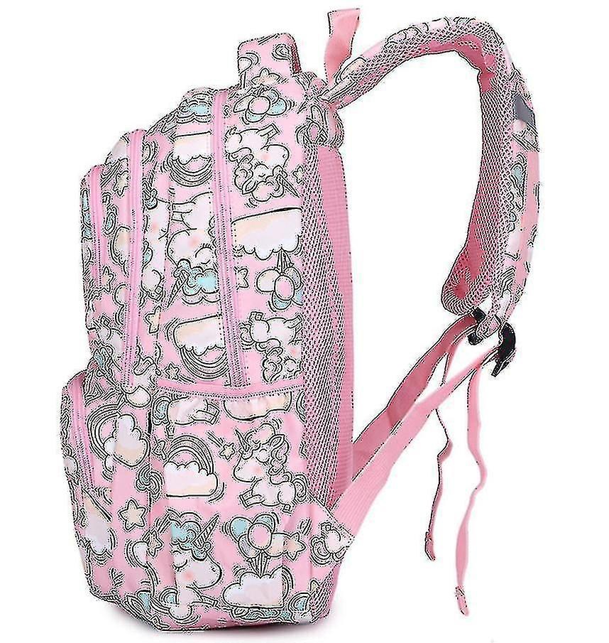 Foto 3 | Mochila Huoguo Para Niñas, Estudiantes, Unicornio, Mochila Escolar, Azul - Venta Internacional.