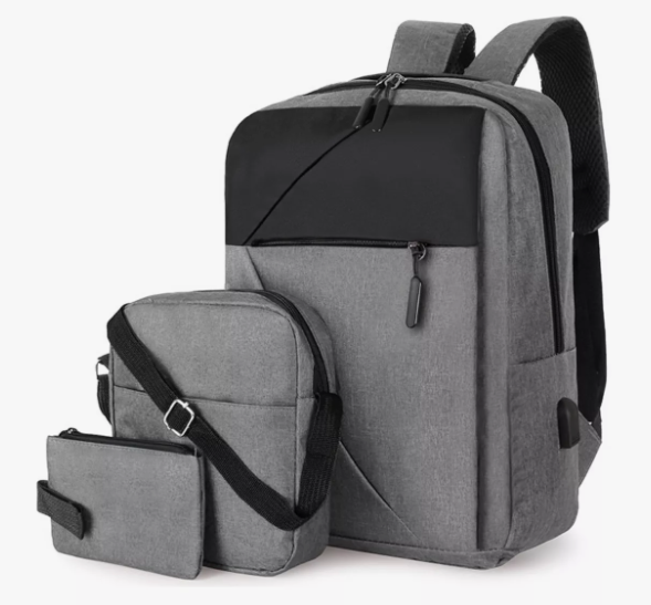 Foto 2 pulgar | Mochilas 3pcs Laptop Backpack Color Gris