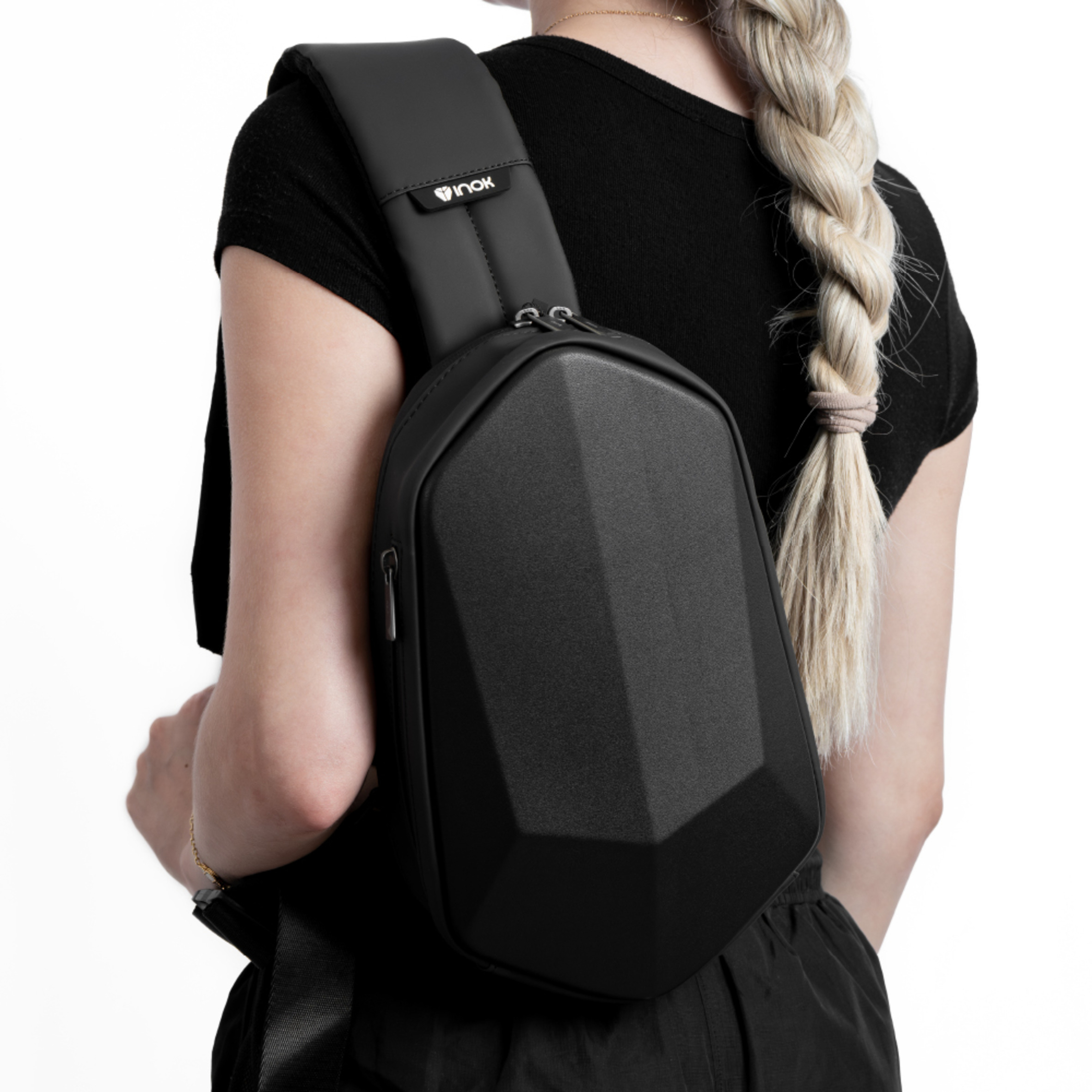 Foto 9 pulgar | Mochila Cruzada Inok A-05, Antirrobo, Impermeable Y Ligera Para Hombre Y Mujer, Color Negro Con Carcasa Dura De 2.5 L