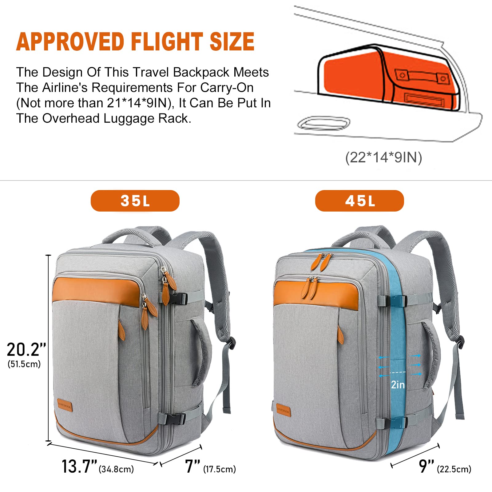Foto 4 pulgar | Mochila De Mano Lovevook Large De 45 L Para Mujeres Y Hombres - Venta Internacional.